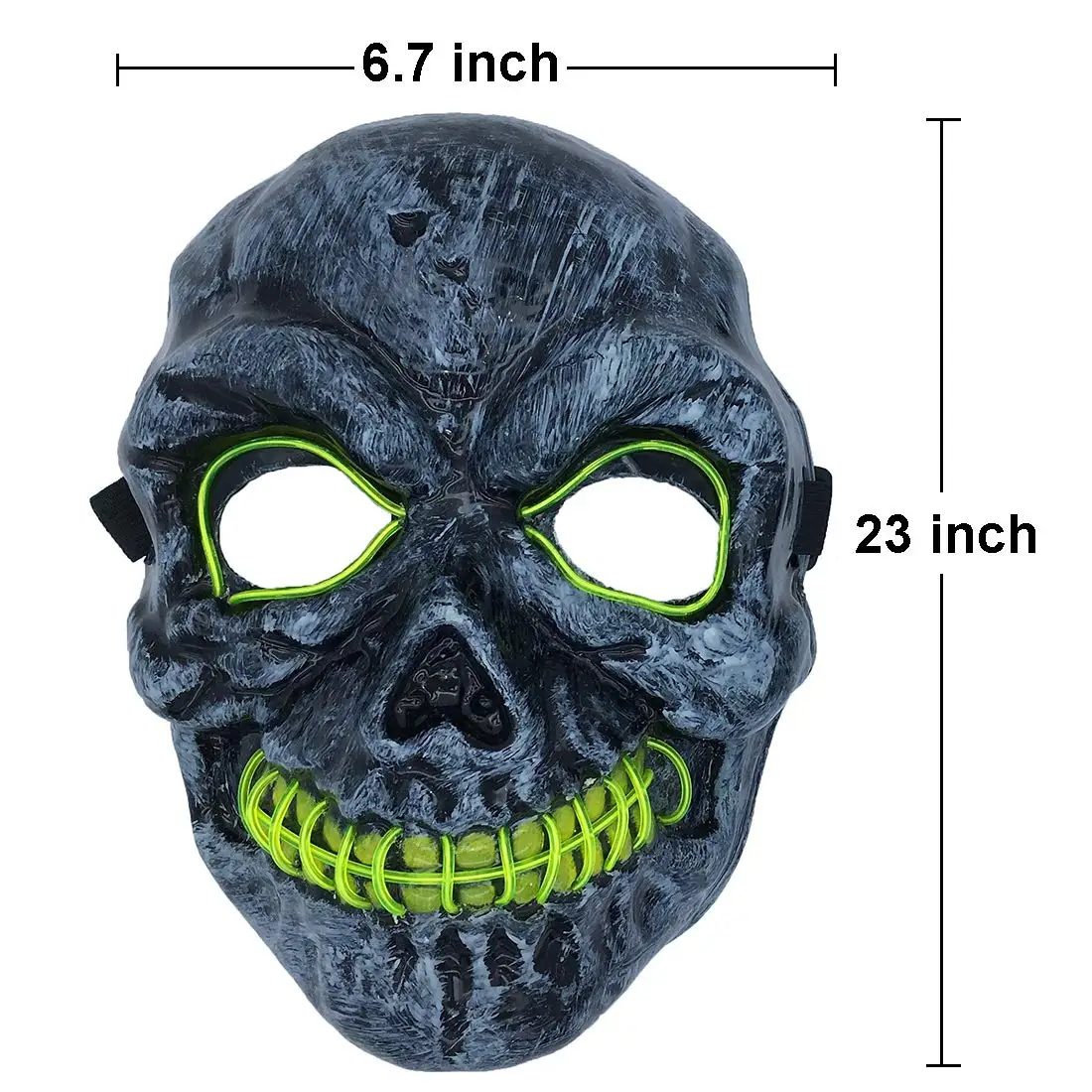 Взрослые страшные маски для хеллоуина игрушки для косплея Led костюм Череп Маска светодиодный провод Хэллоуин украшения(6,7X9 дюймов