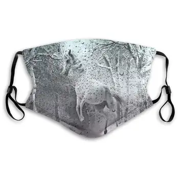 

Horse Running In The Rainforest Washable Reusable Mask, Anti Dust Half Face Mouth Mask For Kids Teens Men Women With Adjustable