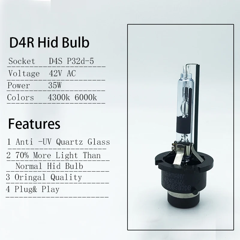 Высокое качество OEM HID ксеноновая лампа 2 шт 35 Вт D4S D4R D2S D2R HID ксеноновая лампа 6000 К 4300 К D4s головной светильник белый светильник