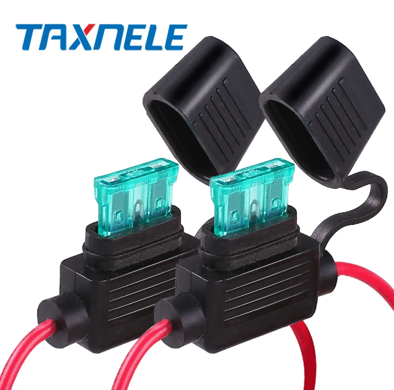 5PCS Waterproof Power Socket Mini Small Medium In-Line Auto Fuse Holder 16AWG with 5A 10A 15A 20A 30A 35A Fuse Car Replacement