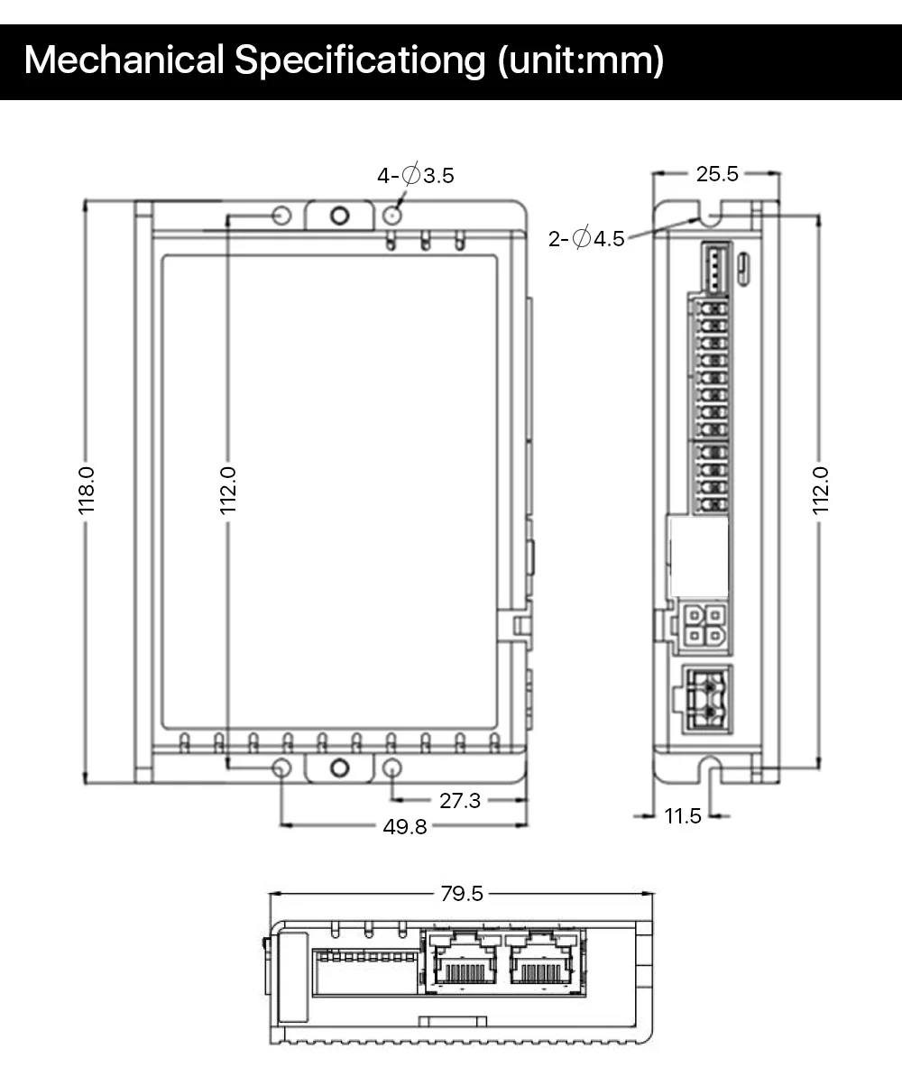 e Controle, Nema23, Nema23, 24, 2.1-5.6A, 20-50VDC, DM2C-RS556