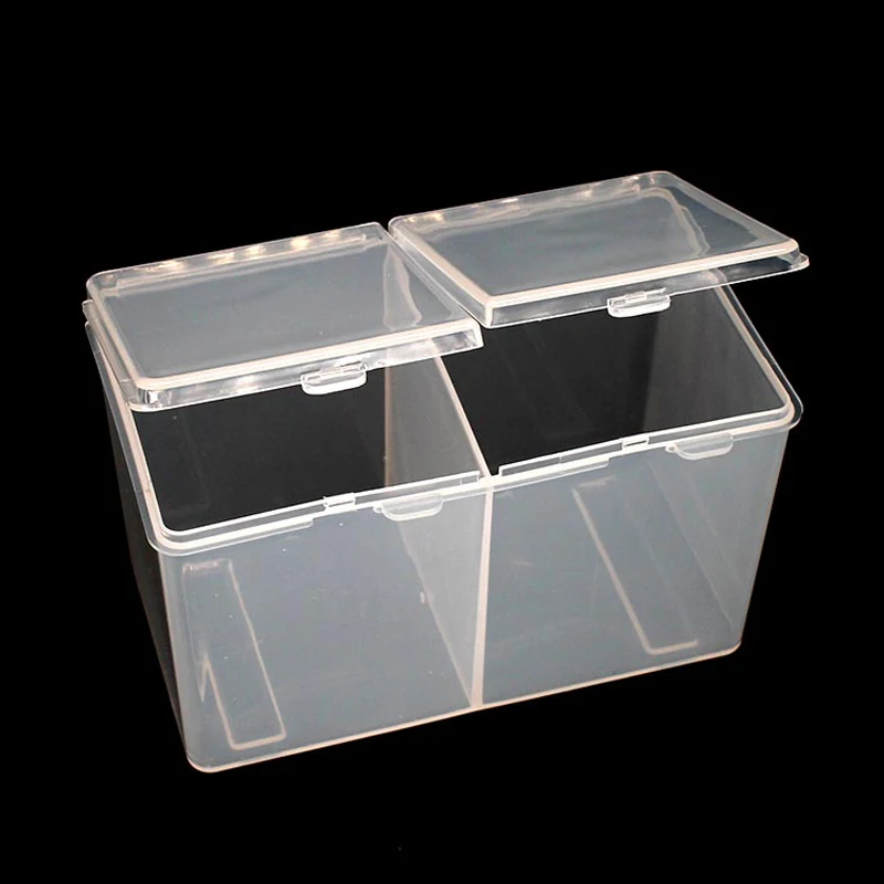 1PC Microblading Double Grids Transparent Cotton Sheet Storage Makeup Pad Swab Box Tattoo Accessory