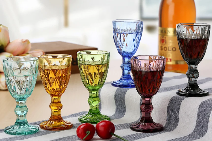 6piece set Год 6 шт./лот 50 мл многоцветный резной стекло красное вино бокал es чашки Свадебная вечеринка флейты шампанского Кубок Бар инструменты для дома - Цвет: 6piece set