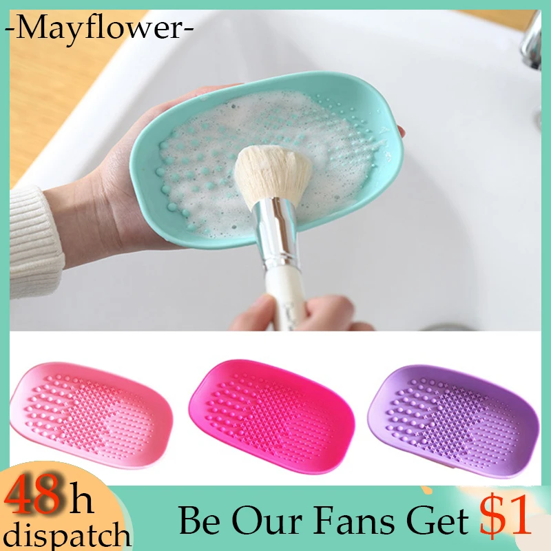 

Makeup Brush Cleaner Cleaning Washing Make Up Cosmetic Foundation Portable 1PC Silicone Scrubber Washing Cleaner Pad Free Ship