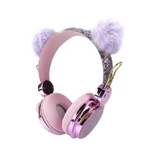 Cute Kids Wired Headphone with Microphone Girls 3 5mm Music Stereo Earphone Mobile Phone Gamer Cat Headphones Girl children Gift