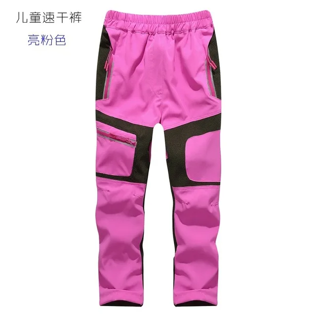Г. Лето-осень, Детские быстросохнущие Походные штаны для мальчиков и девочек, сверхлегкие эластичные дышащие тонкие спортивные штаны - Цвет: bright pink