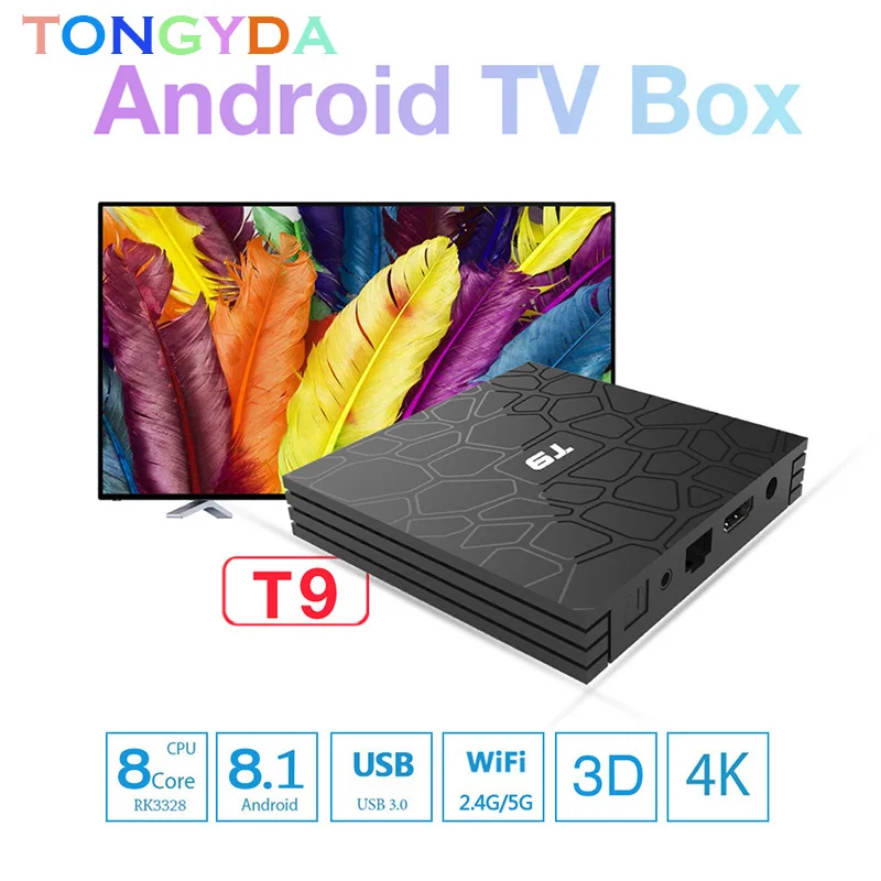 T9 Smart TV Box 4G 64G Android 9.0 Rockchip RK3318 Octa Core 5G Wifi 4K 1080p USB3.0 Google Play Set Top Box Netflix Youtube T9 Smart TV Box 4G 64G Android 9.0 Rockchip RK3318 Octa Core 5G Wifi 4K 1080p USB3.0 Google Play Set Top Box Netflix Youtube