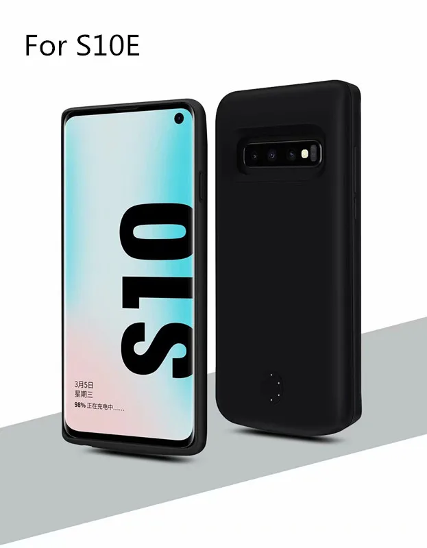 Black 5000 мАч портативный чехол для зарядного устройства для samsung Galaxy S10 Lite S10E power Bank чехол внешний блок резервная Зарядка чехол для телефона - Цвет: Black