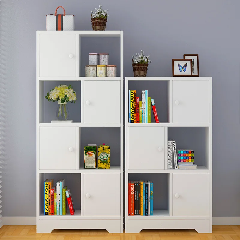 

Simple Bookcase Floor Combined Bookcase Minimalist Modern Students Cabinet Sub-Creative Bookcase Storage Shelf