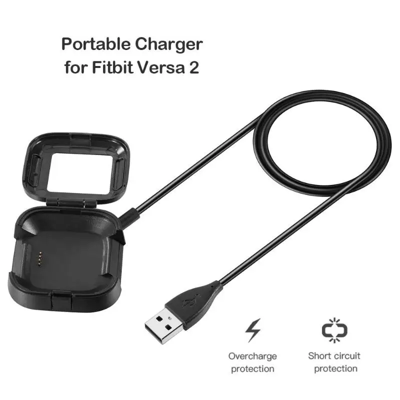 Зарядное устройство Док-станция адаптер 1 м USB кабель для Fitbit Versa 2 Smartwatch зарядное устройство коробка высокое качество