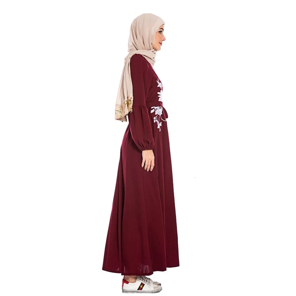 Elegnat мусульманская вышивка abaya Макси длинное платье, Роба платья кимоно Рамадан Eid Исламская, молитвенная Tesettur Elbise поклонение услуги