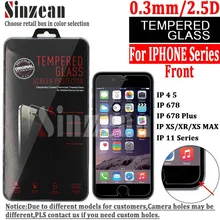 Sinzean 100 шт./лот для iphone 11 PRO MAX/XS MAX/XR защита экрана из закаленного стекла для iphone 8/7/6/6S розничная упаковка доступна