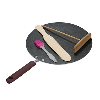 

New Kitchen Pancake Pan Non-stick Frying Pan Kitchen Tools Flat Pan Griddle Pan with Spreader and Spatula Crepe Maker Griddle