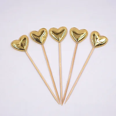 5pcsgoldheart Крылья ангела, топпер для торта, украшение для торта, ангел с днем рождения, товары для вечеринки, детский Свадебный Топпер для торта, украшение для детского душа - Цвет: 5pcsgoldheart