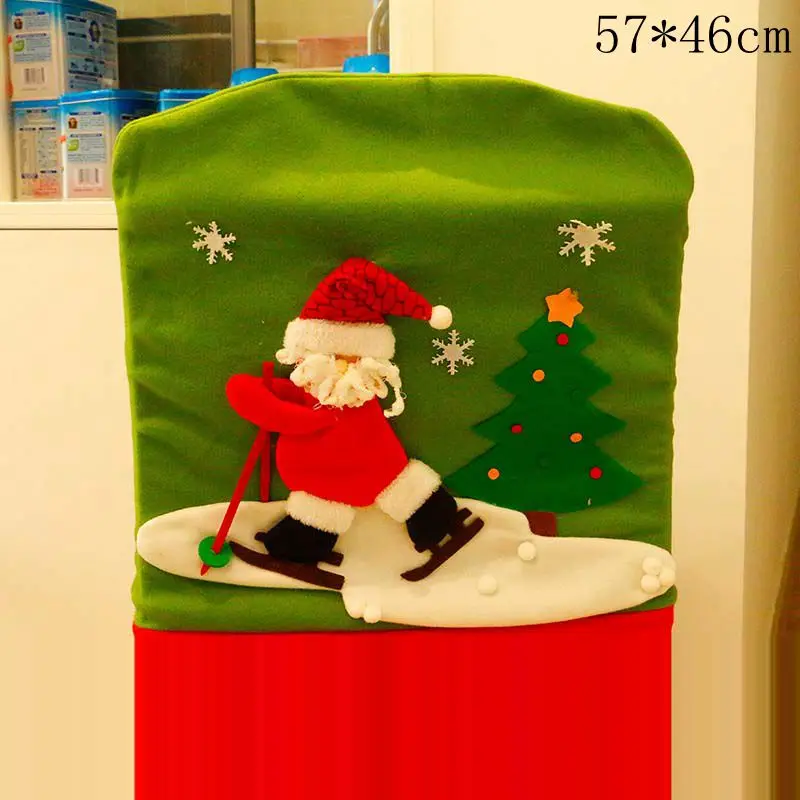 57x46cm Рождественский чехол на стул для столовой, съемный, моющийся, растягивающийся чехол на сиденье, вечерние принадлежности, рождественские украшения для дома Navidad - Цвет: 57x46cm