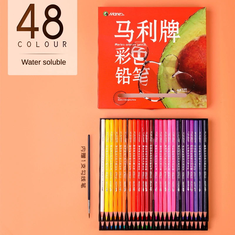 Maries 48/72/120 Colours Water Soluble/Oily Professional Coloured Pencils  Set Wood Color Pencil for Kids Students Art Supplies - AliExpress