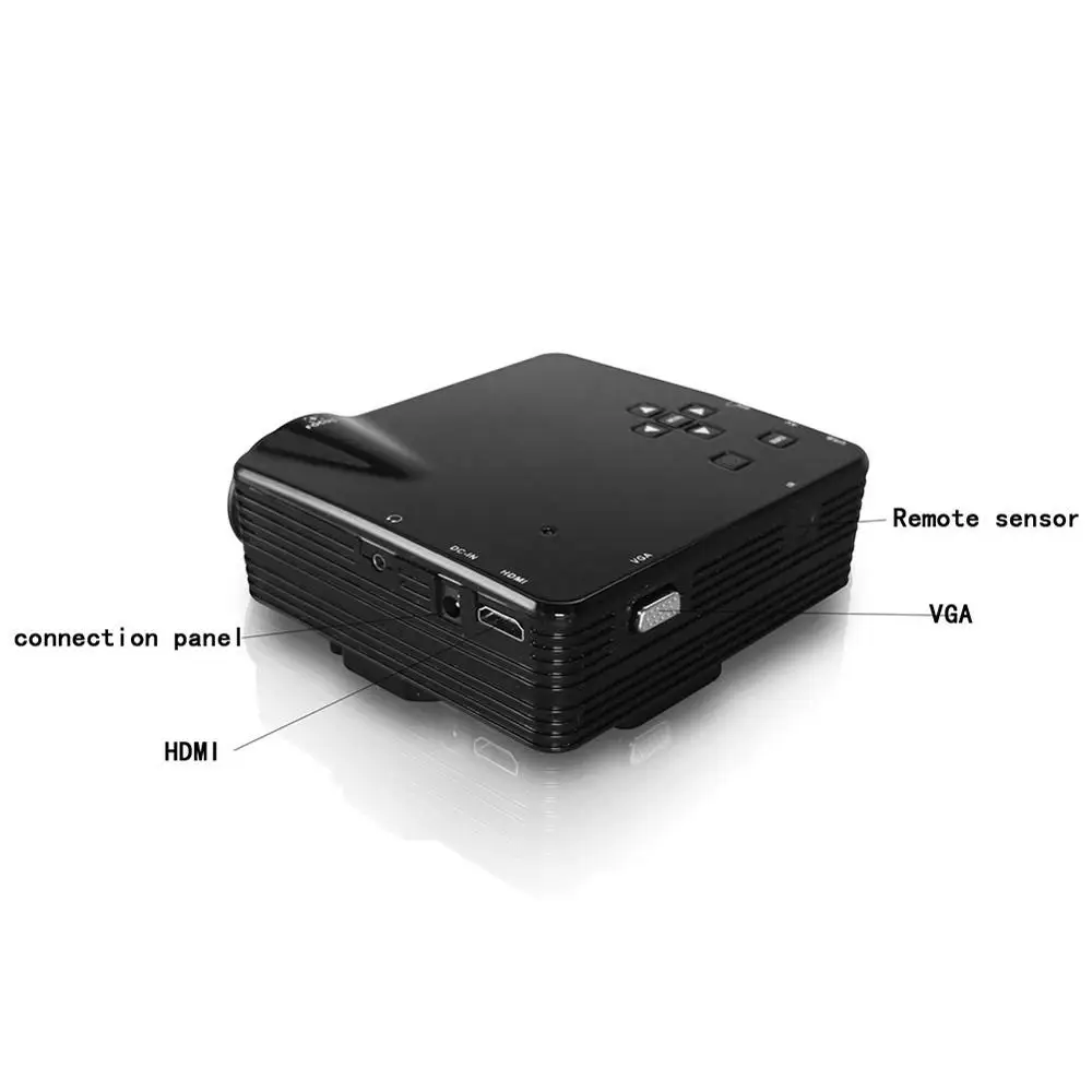 Мини-проектор Портативный светодиодный проектор 1920X1080 пикселей USB/AV/VGA/HDMI/SD мультимедийный порт US Plug домашний кинотеатр мультимедиа