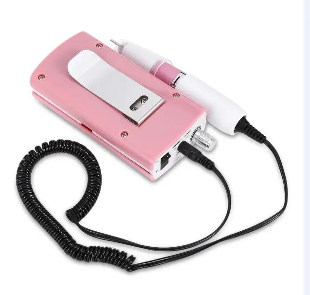 EU Plug pink 18 Вт 30000 об/мин Электрическая дрель для ногтей портативная машинка для маникюра и педикюра фреза аксессуары для ногтей - Цвет: EU Plug pink