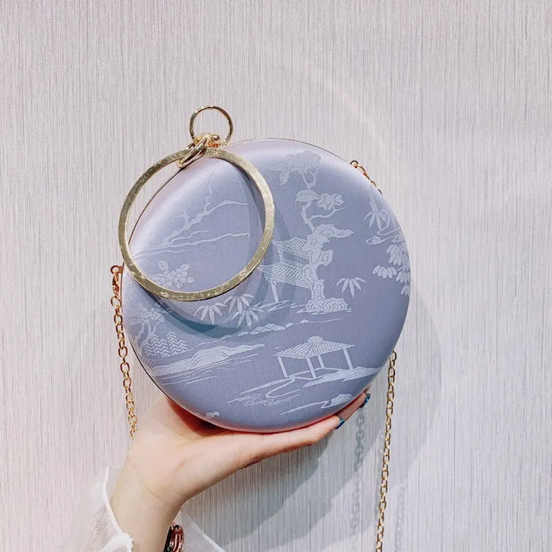 Embroidery Design Large Capacity Women Clutch Evening Bags Gold Chain Shoulder Bags Girls Handbags Purses For Ladies Party Bags