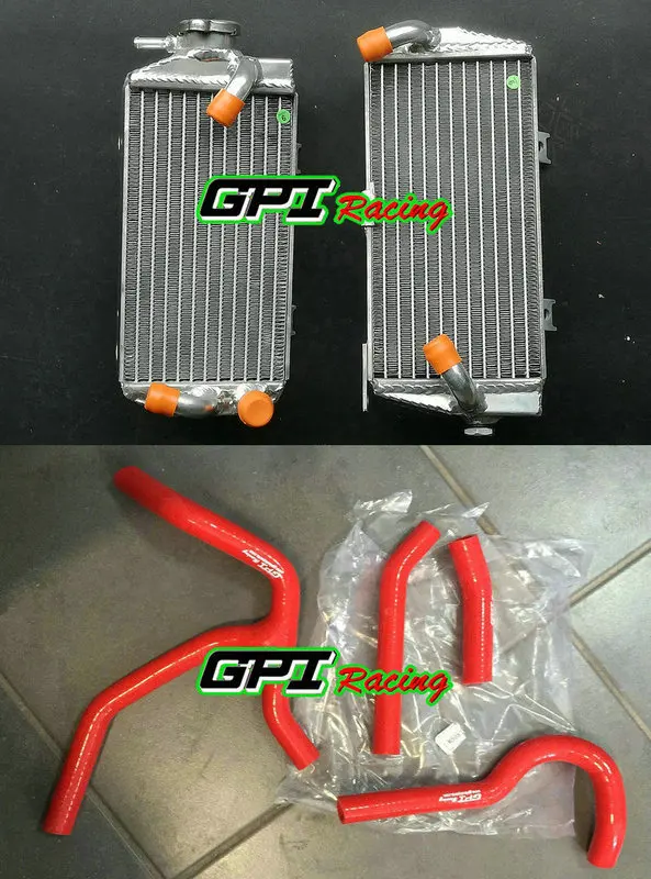 GPI aluminum radiator + hose FOR Honda CRF450R CRF450 CRF 450R 2015 2016 15 16 RED | Автомобили и мотоциклы