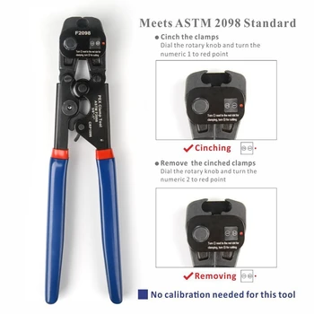 

PEX Crimper Cinch Tool with Removing Function for 3/8 Inch- 1 Inch Clamps
