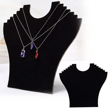 

Show Showcase Pendant Chain Organizer Decorate Home Necklace Display Stand Black Velvet Table Jewelry Holder Bracelet Board