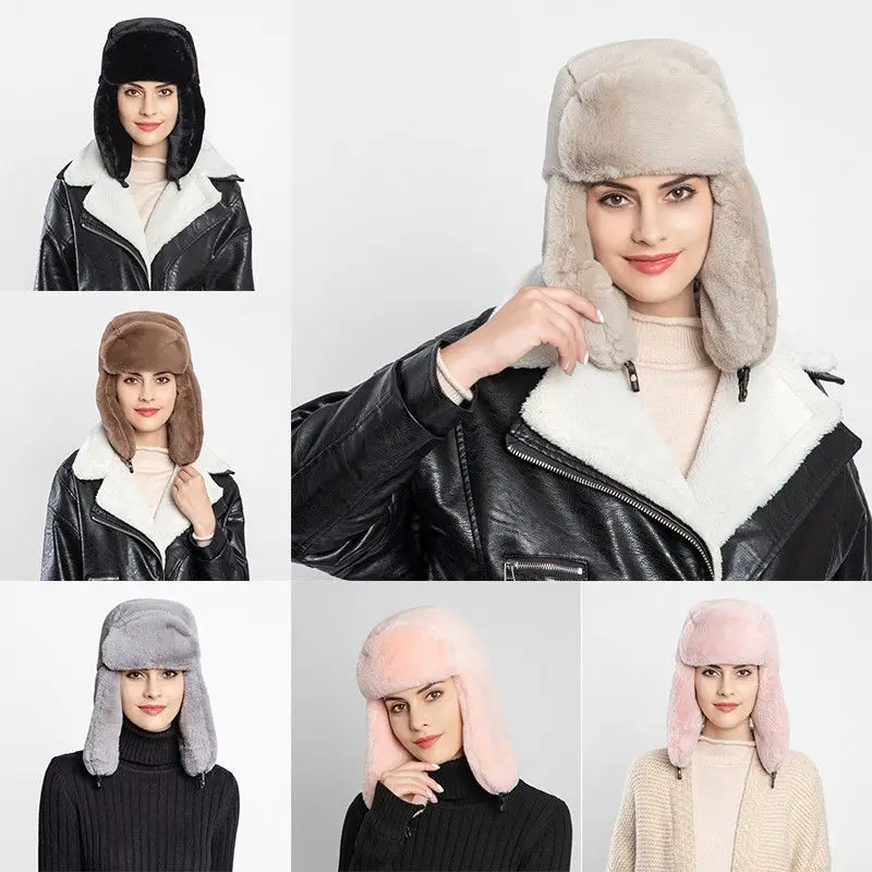 

Warm Ear Cap Ski Hat Windbreak Cap Winter Outdoor Cycling Women's Imitation Fur