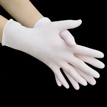 

One Time Gloves 100pcs/ Box Disposable Gloves Latex Food-grade Household Protective PVC Gloves White rekawiczki jednorazowe