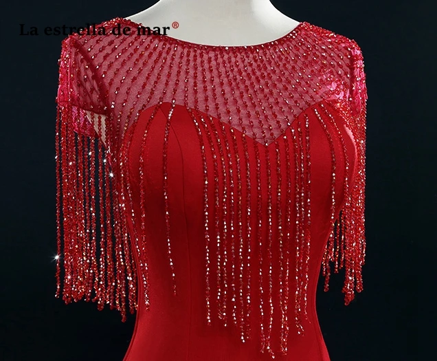 Vestidos de gala, новое атласное с глубоким декольте, с кристаллами, кисточками, румяна, розовый, зеленый, темно-синий, серебряный, бордовый, оранжевый, выпускные платья, Длинные