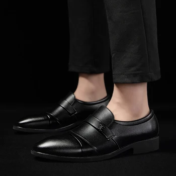

Hot Sale Business Men Shoe Anti Slip Men Slip On Shoes Comfortable Casual Shoes For Youth Cheap Men Luxury Brand Shoes Black