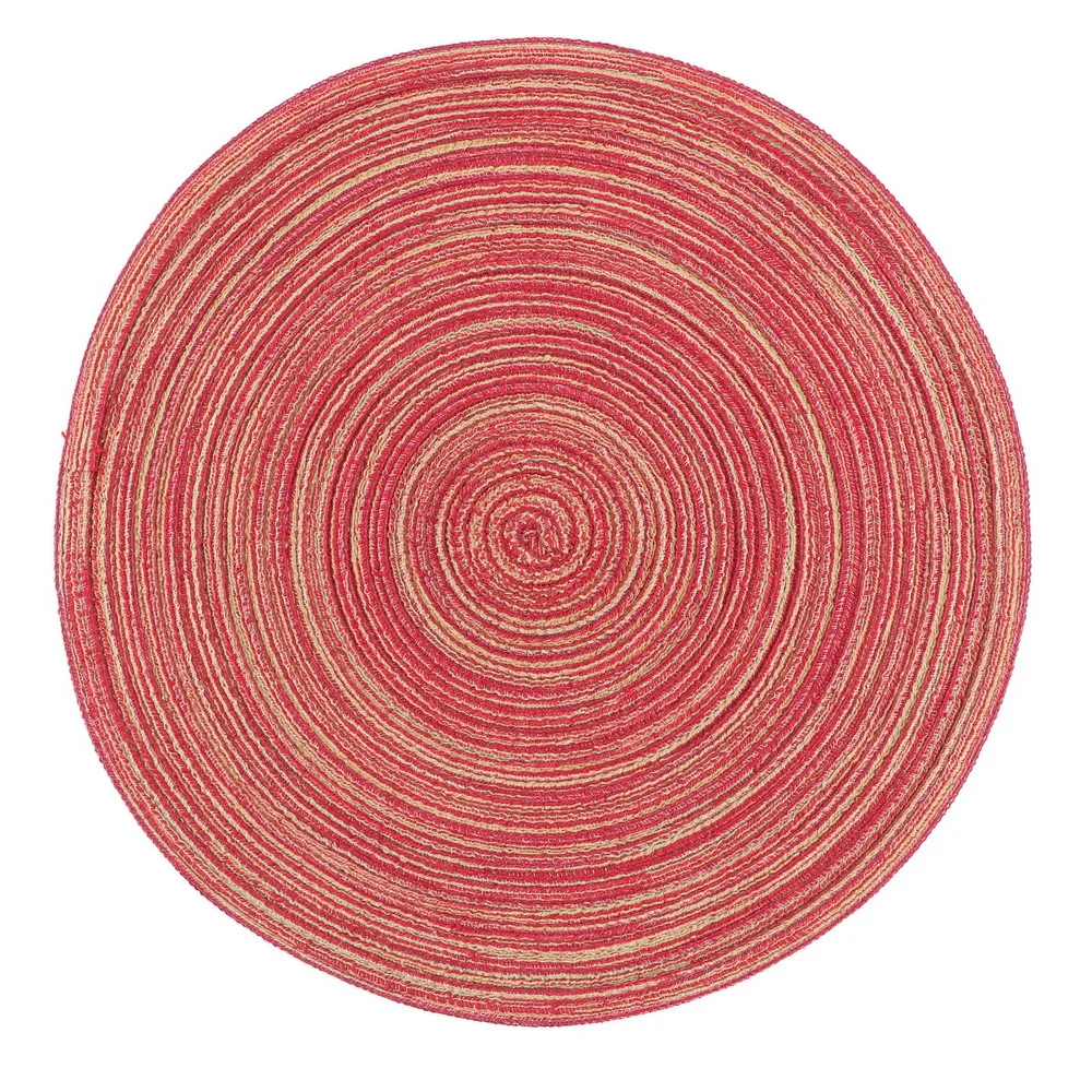 Round Design Table Mat Home Kitchen Pad Non Slip Dish Bowl Cup Insulation Mats Dining Table Placemat Coasters - Цвет: Красный
