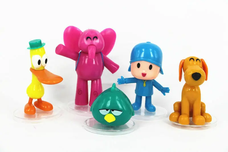 Со зверушками, Мультяшные игрушки, партиями по 5 штук, Pocoyo, Loula, сонный птица PVC Фигурки Игрушка Кукла, детский подарок на Рождество