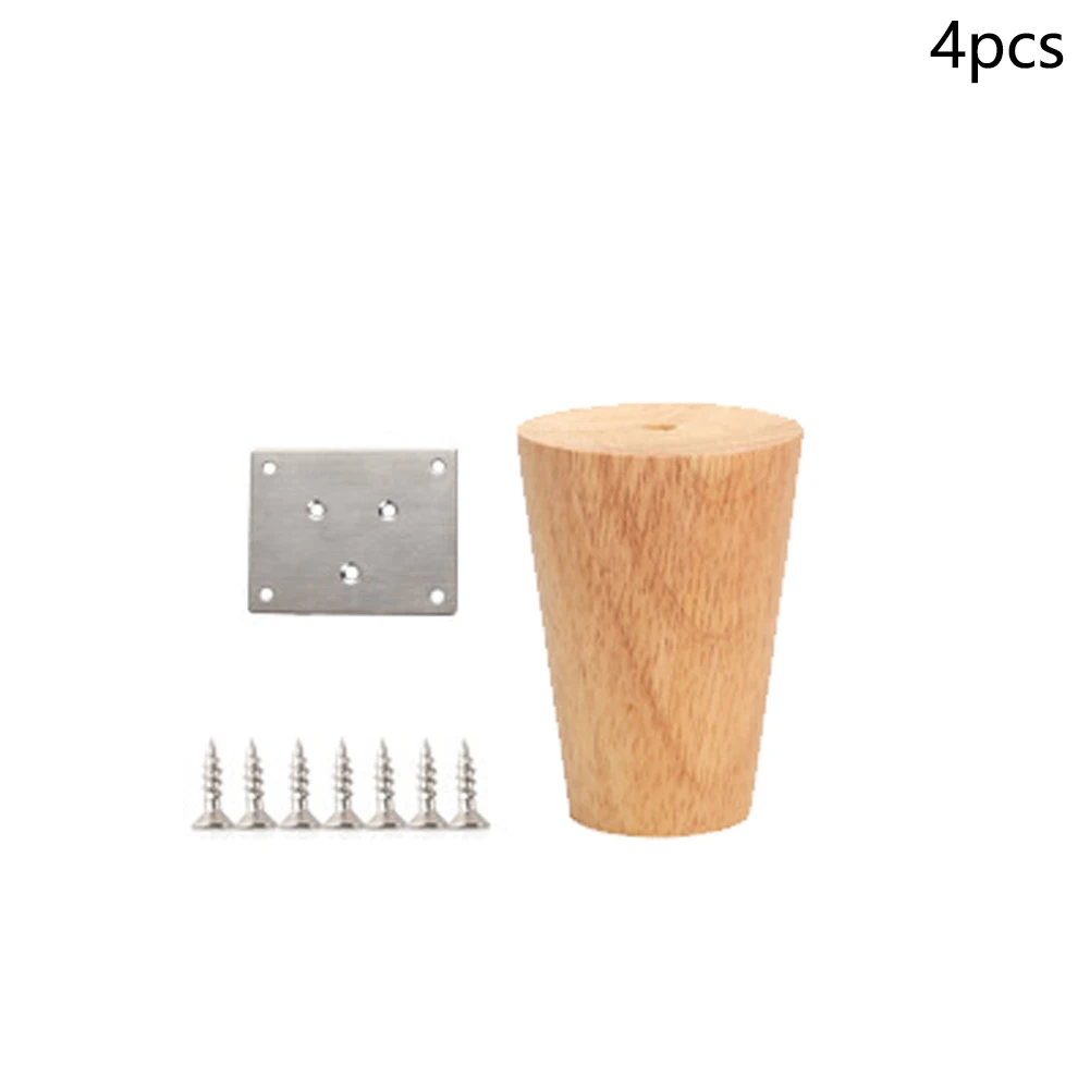 Best 4Pcs Sofa Legs Coffee Table Chair Stool Accessories Feet Solid Furniture Cabinet TV Non Slip Wooden Parts