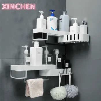 

Corner Bathroom Shelf Rotatable Wall Mounted Shampoo Shower Shelves Holder Kitchen Storage Rack Organizer Bath Accessories