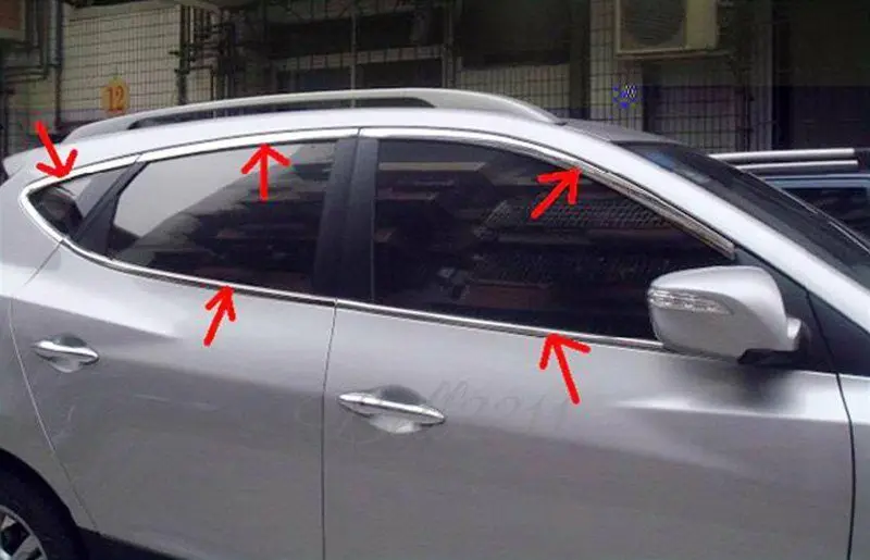 Нержавеющая сталь оконная рама полосы порога Крышка для hyundai Tucson IX35 2010