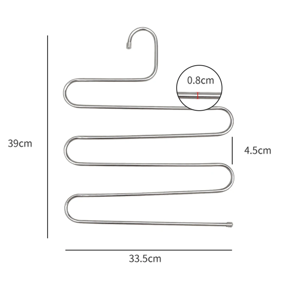 Многослойная s-образная многофункциональная стойка для брюк из нержавеющей стали, вешалка для брюк для взрослых, инструменты для хранения дома