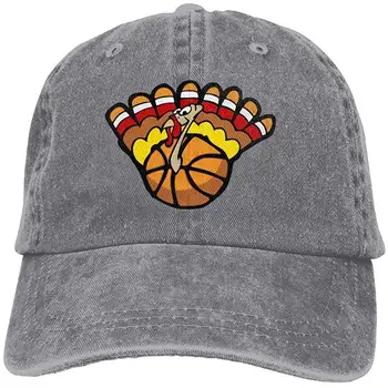 

Thanksgiving Basketball Clipart Unisex Denim Sun Hat Baseball Cap