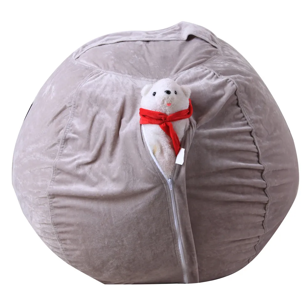 Удобный, гибкий, многоразовый Детский плюшевый мешок для хранения игрушек в виде животных мягкий мешочек в полоску тканевый органайзер для сидения для дома