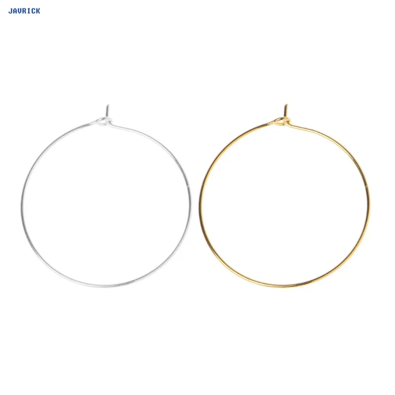 

JAVRICK 100pcs 30mm Gold Sliver Wine Glass Charm Rings Earring Beading Hoop Party Favor