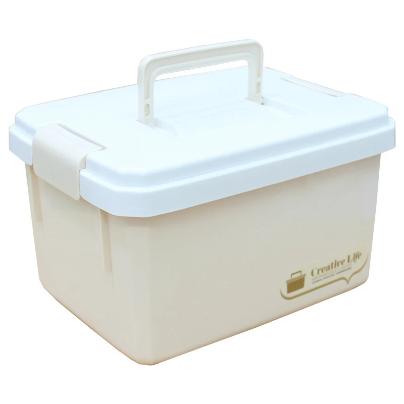 Многофункциональная Бытовая коробка для хранения, пластиковая аптечка, медицинский набор, медицинская коробка, органайзер для таблеток, портативный держатель для инструментов - Цвет: Yellow