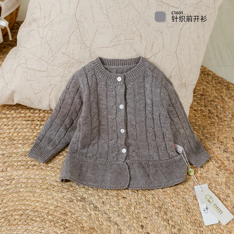 Toddler Kid Baby Boy Girl Clothes Winter Warm Knitted Cardigan Sweater Long Sleeve Solid Knitwear Cute Sweet Kids SpringOutfit