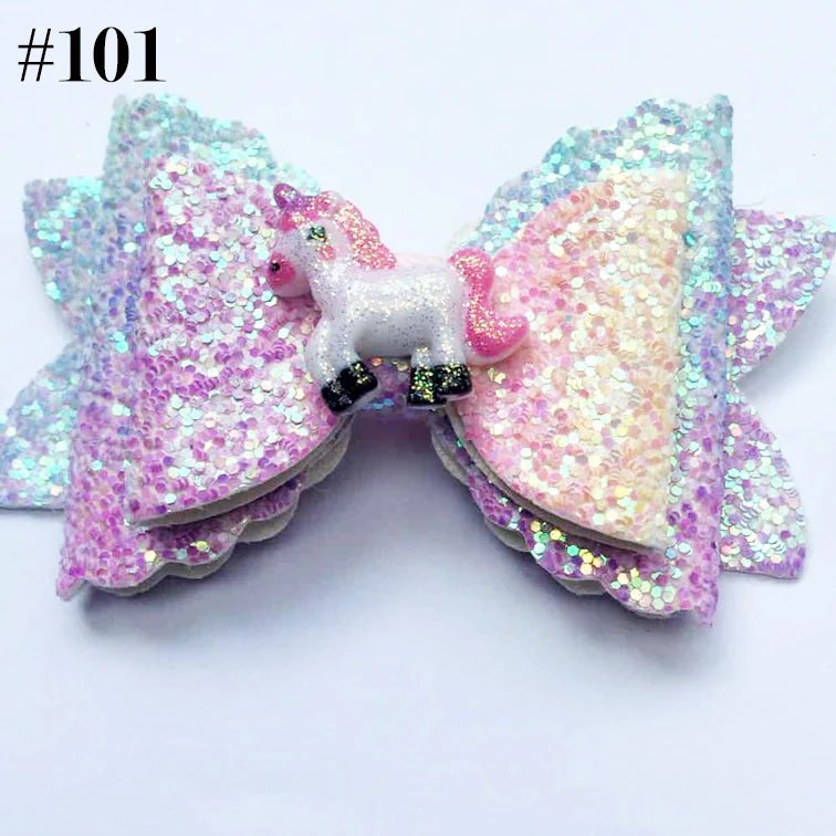 2579 Rainbow Tie Dye Unicorn Glitter Hair Bow Toddler Bow Sparkly Bow Party Bow Fun Bow Cute Bow Girls Hair Bow Baby Bow
