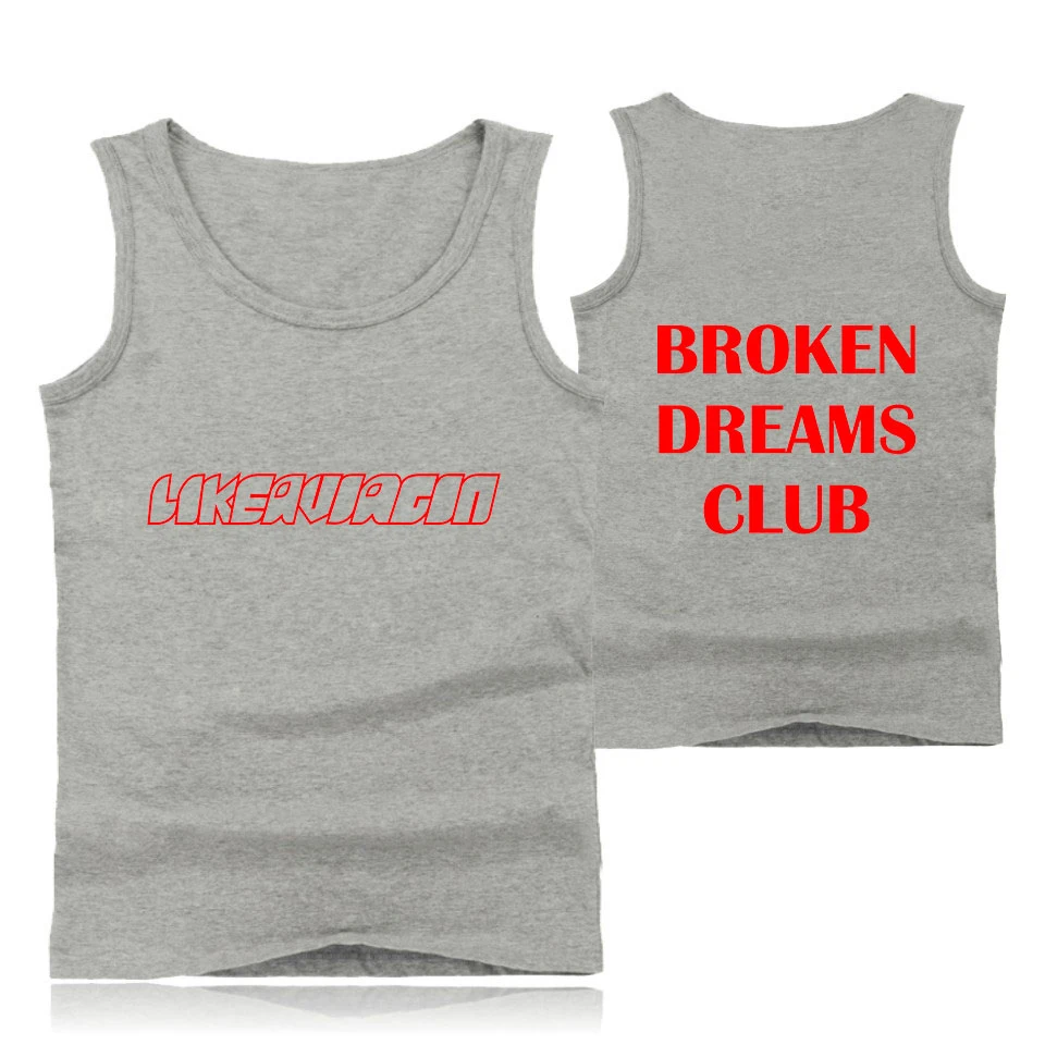 Broken Dreams клуб печати Для мужчин с О-образным вырезом топы весна лето Харадзюку Повседневное модные спортивные без рукавов жилет, распродажа