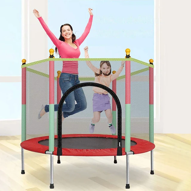 Trampolino Per Bambini 140 Cm - Con Rete Di Sicurezza, Imbottitura, Pieghevole - Per Interni/Esterni - Foto 9
