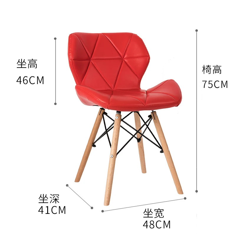 White chair creative modern minimalist office chair home computer chair study backrest adult Nordic dining chair - Цвет: 2