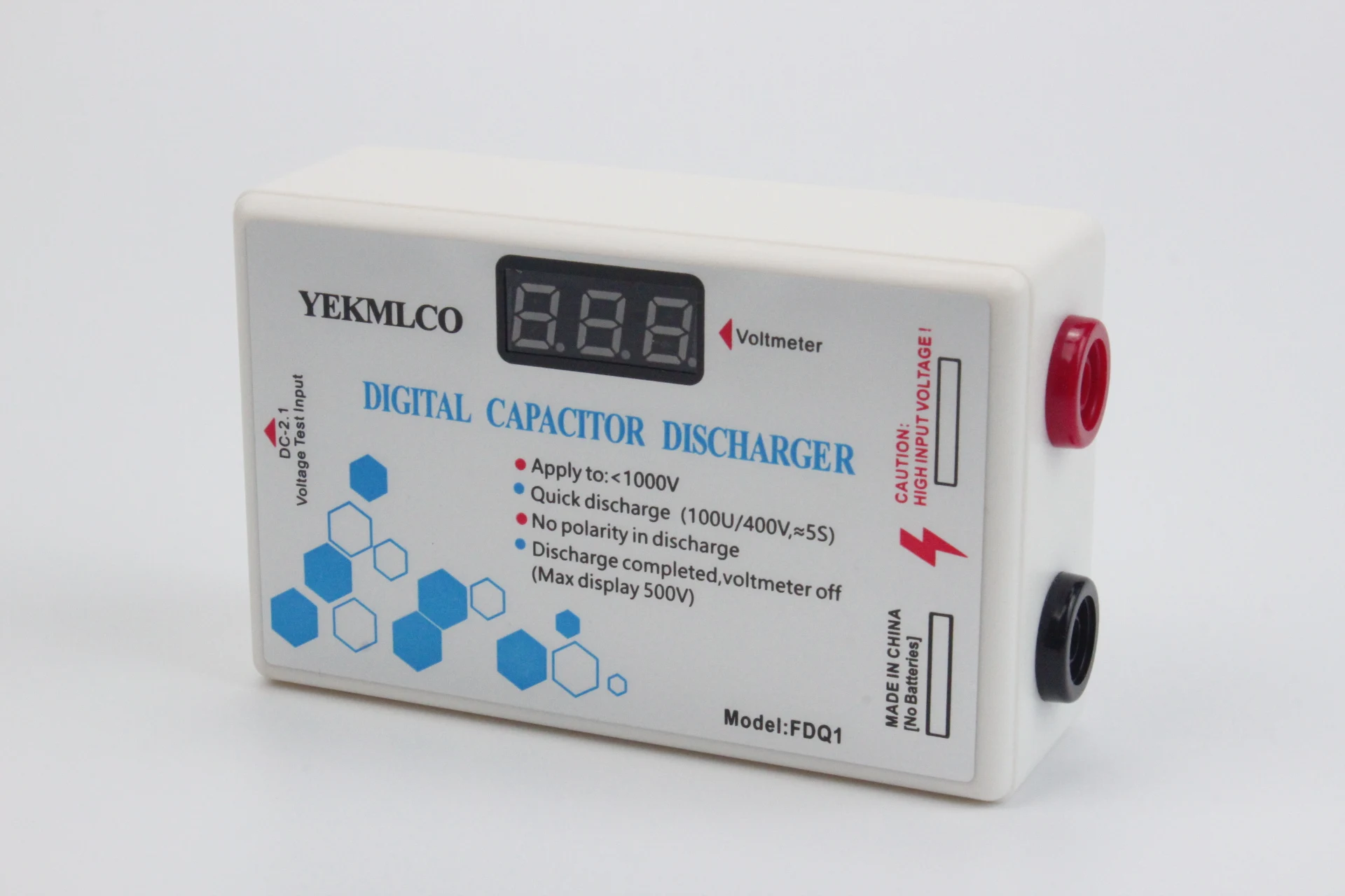 Digital Capacitor Discharger 1000V – Fast Discharge Tool With Built-in Voltmeter, Non-Polarity, 3-Pack