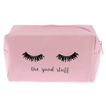 

Pink Handbag Eyelashes Cosmetic Bag PU Makeup Pouch Beauty Case Travel Organizer