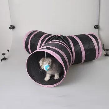

Pet cat Tunnel 3 WAY Y Shape Foldable Pet Puppy Animal Dog Cat Kitten Play sound Toy Exercise Tunnel Cave Cat Toys Interactive