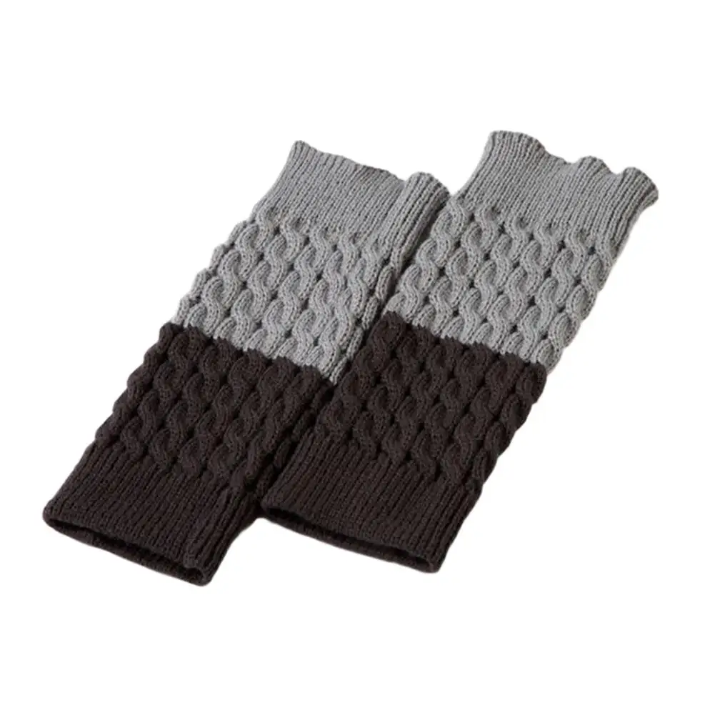 Dark gray Studyset, Женские Вязаные Гетры, шерстяные леггинсы, цветные блоки, носки для обуви для женщин, гетры - Цвет: Dark gray