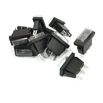 

10PCS 2Positions SPDT Panel Mount Black Snap In Boat Rocker Switch w Cap